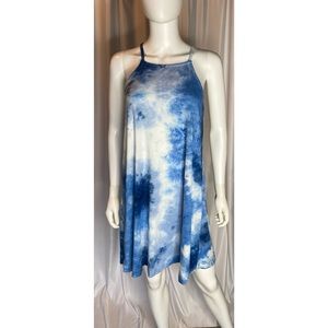 Hand-Dyed Blue Tie Dye Dress